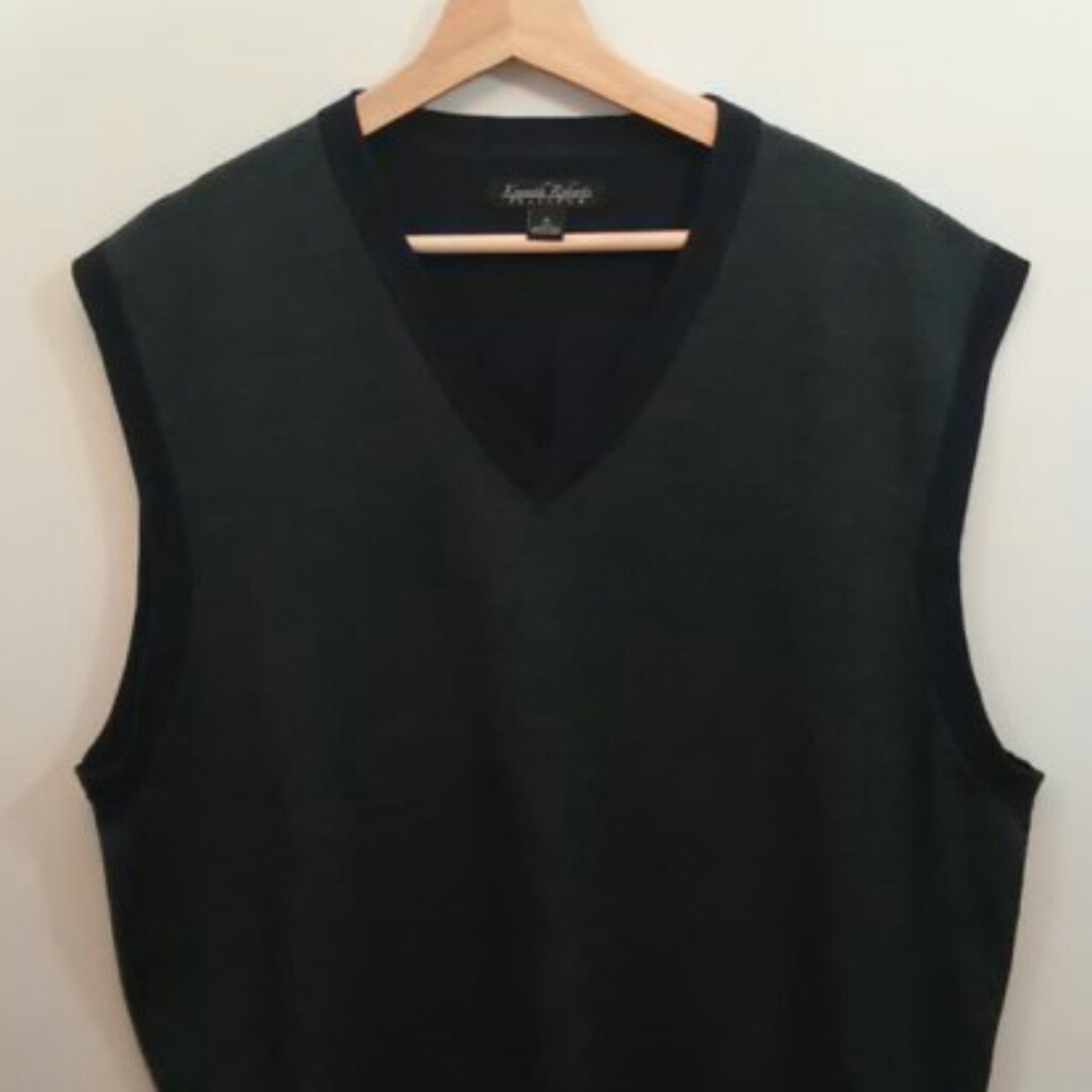 Kenneth Roberts Platinum XL Green Wool Sweater Vest
